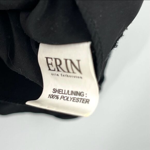 ERIN Erin Fetherston Fit and Flare V-Neck Jacquard Party Dress in Black Size 2 - Picture 7 of 8